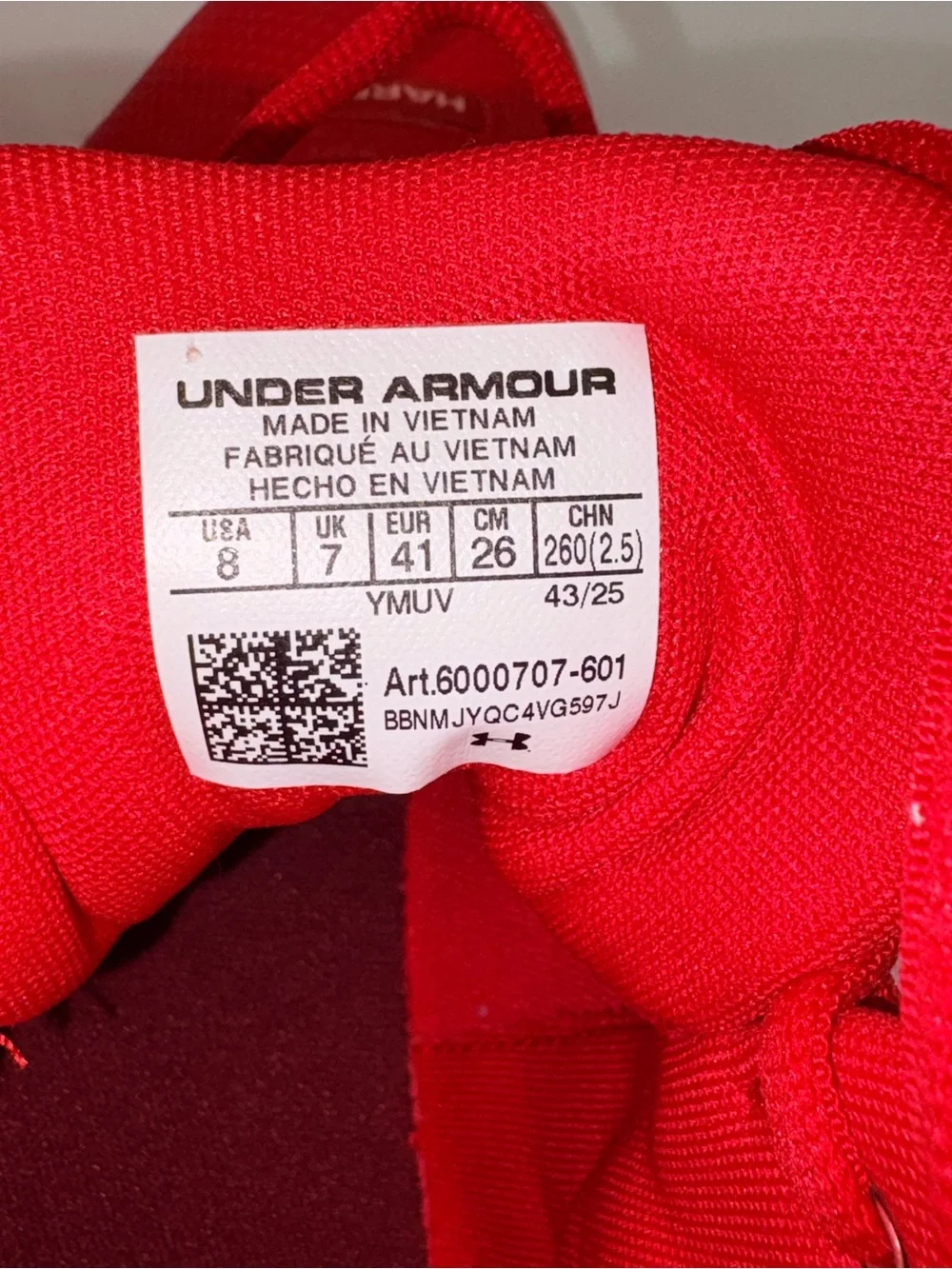 Under Armour Harper 10 RM Mid Baseball Cleats Red White Men’s Size 8 6000707 NWT